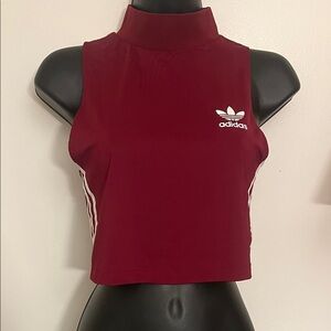 Adidas Women's Burgundy Crop Top